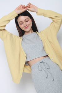 Justine Oversized Knit Cardigan Butter Yellow (Restock)