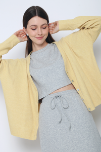 Justine Oversized Knit Cardigan Butter Yellow (Restock)