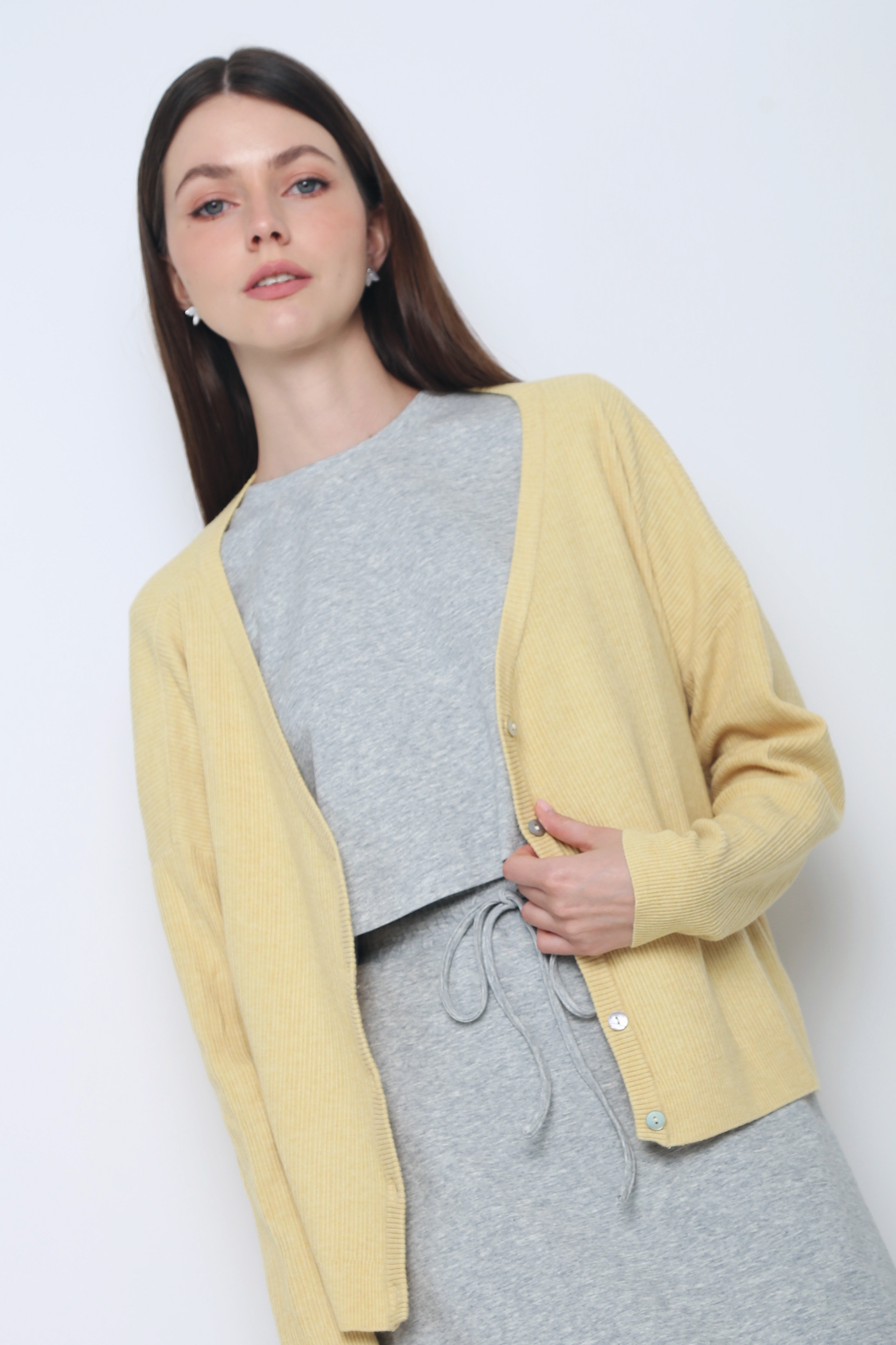 Justine Oversized Knit Cardigan Butter Yellow (Restock)