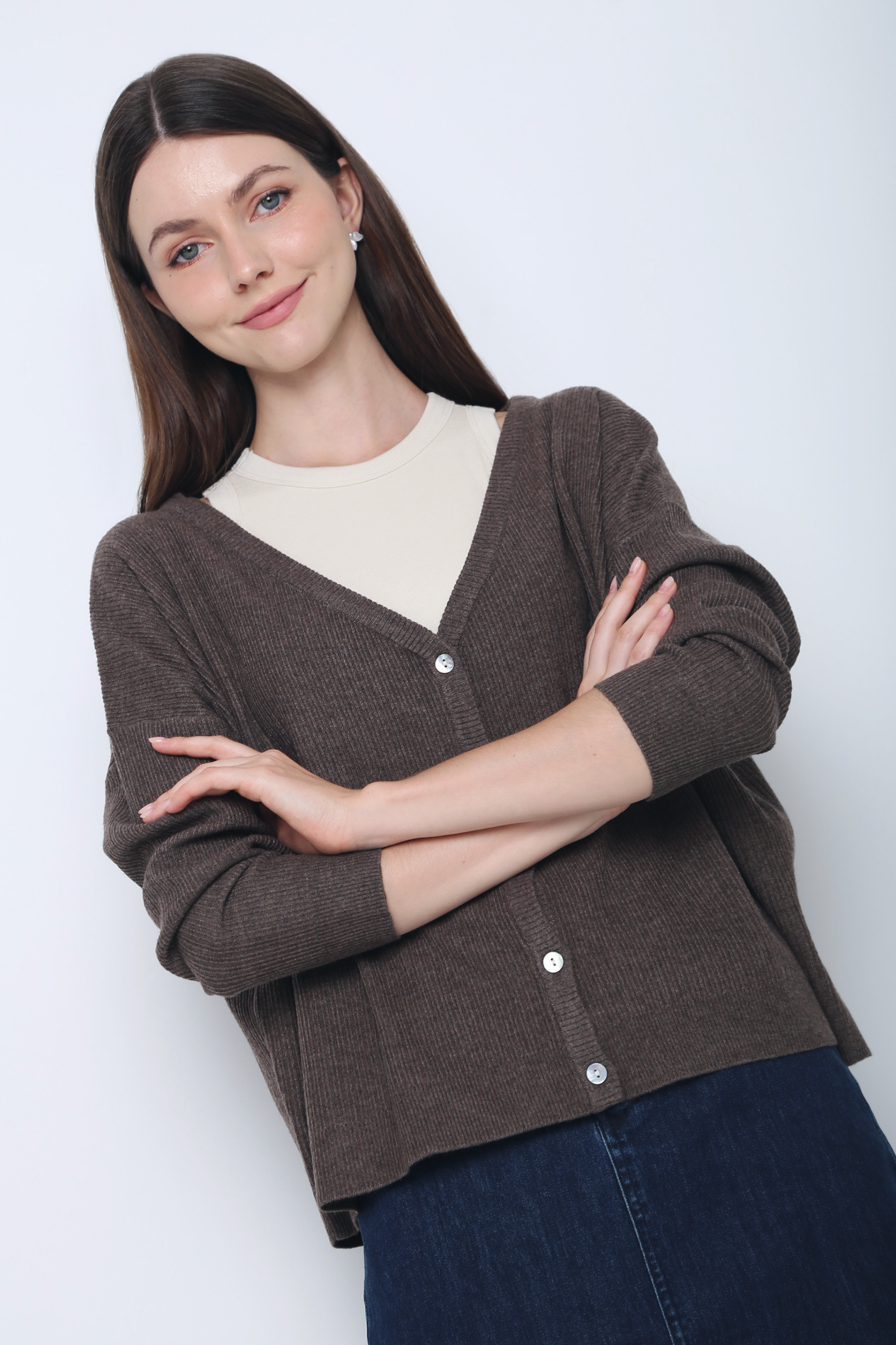 Justine Oversized Knit Cardigan Chestnut Brown (Restock)