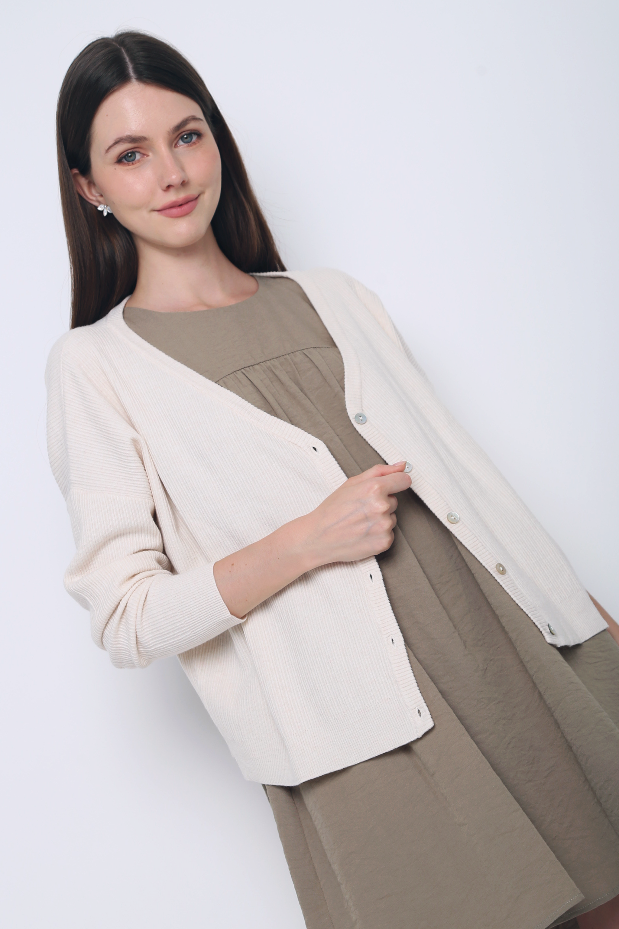 Justine Oversized Knit Cardigan Cream