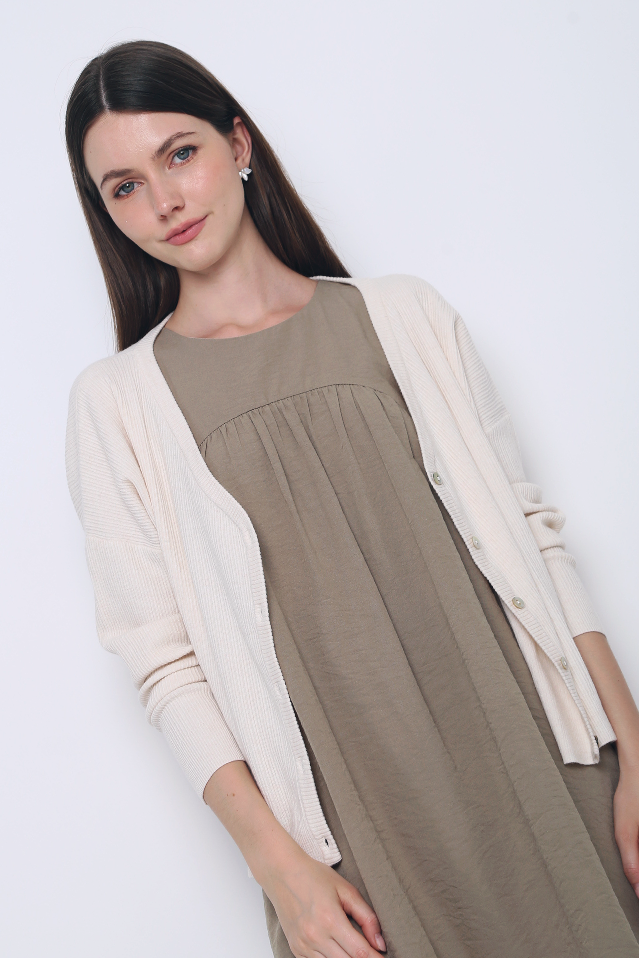 Justine Oversized Knit Cardigan Cream