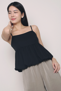 Kara Strappy Bubble Top Black