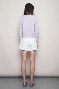 Kensington Crew Neck Knit Cardigan Soft Lilac