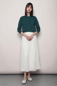 Kensington Crew Neck Knit Cardigan Spring Green