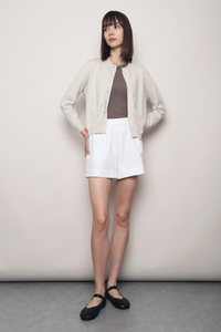 Kensington Crew Neck Knit Cardigan Cream