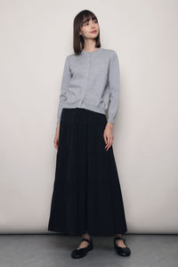 Kensington Crew Neck Knit Cardigan Grey