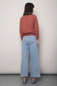 Kensington Crew Neck Knit Cardigan Terracotta