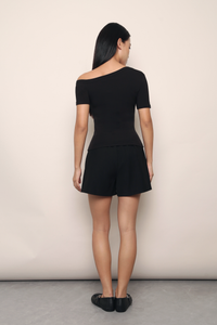 Lark One Shoulder Top Black
