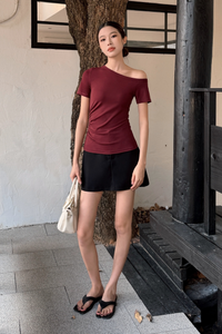 Lark One Shoulder Top Wine