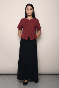 Lee Twin Knot Blouse Wine