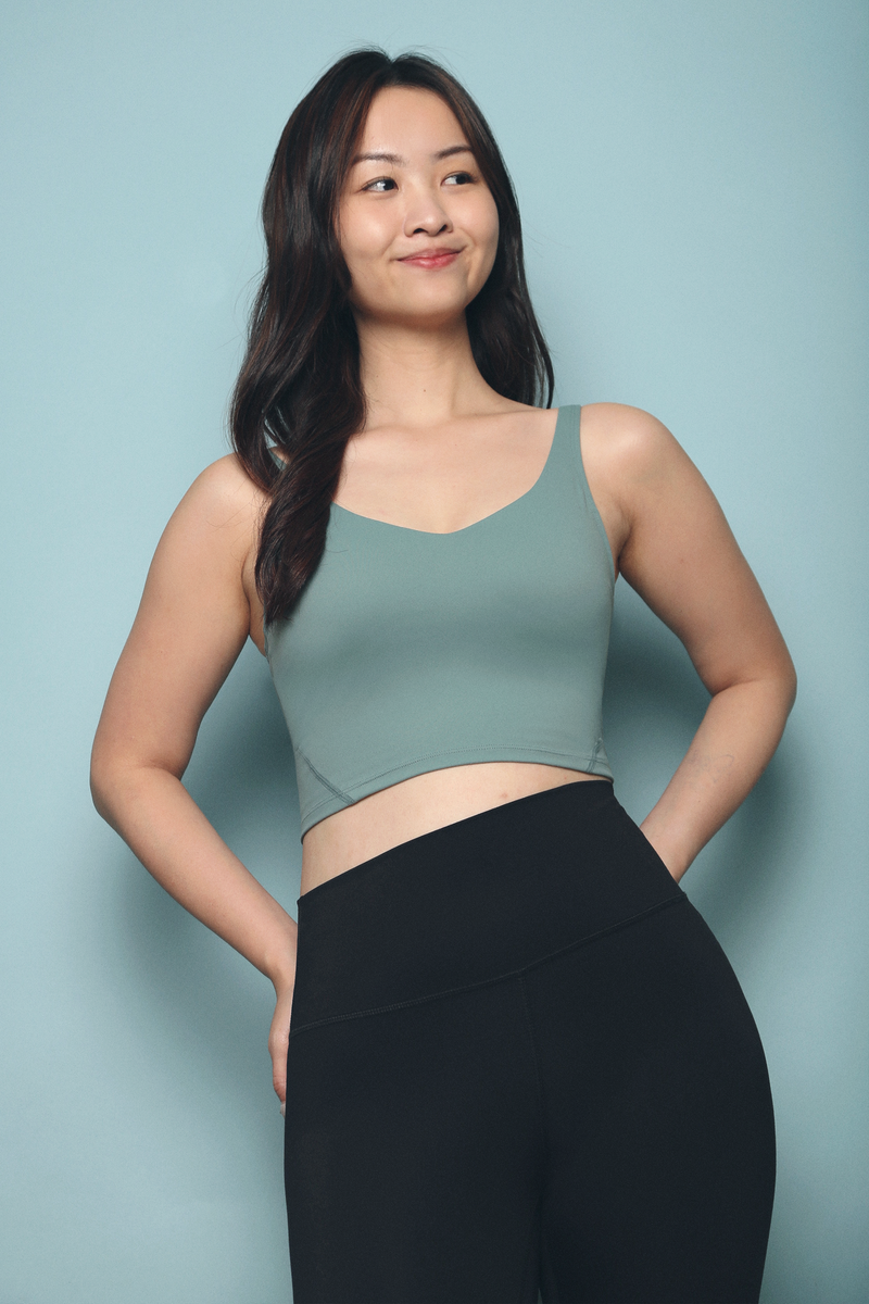 Leslle Long Bra Top Sage