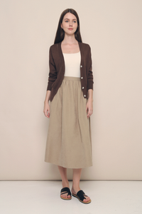 Lexia Soft Eyelet Knit Cardigan Brown