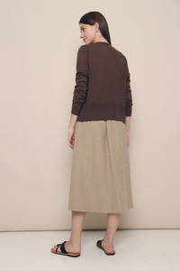 Lexia Soft Eyelet Knit Cardigan Brown