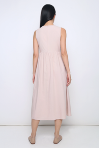 Freesia Pintuck Midaxi Dress Blush