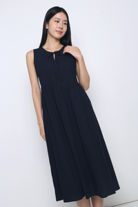 Freesia Pintuck Midaxi Dress Midnight Navy