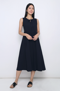 Freesia Pintuck Midaxi Dress Midnight Navy