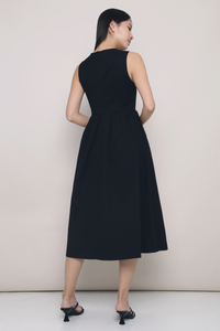 Lindy Sleeveless Midaxi Dress Black