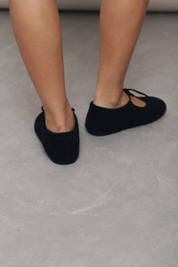 Loulou Tie Ballet Flats Black