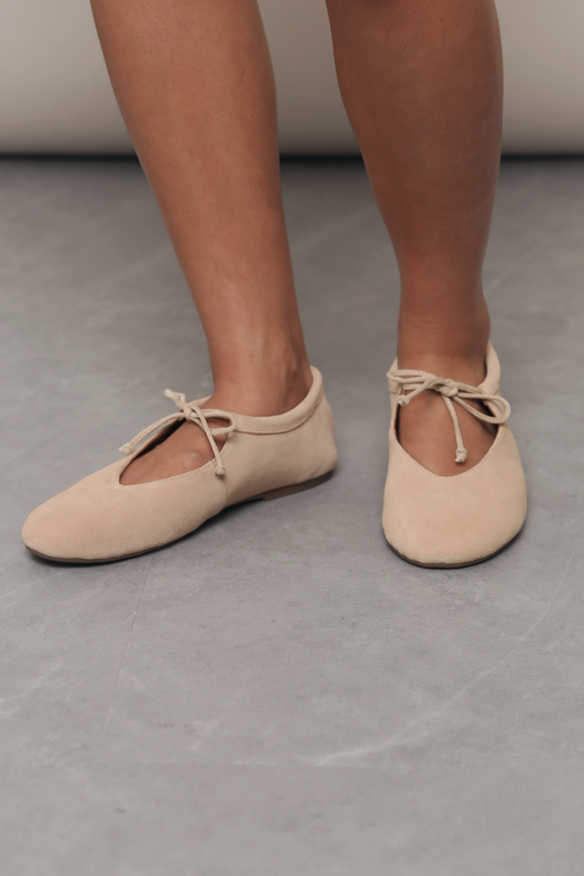 Loulou Tie Ballet Flats Cream