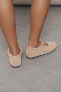 Loulou Tie Ballet Flats Cream