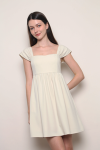 Love Letter Fan Sleeves Dress Cream