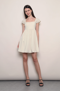 Love Letter Fan Sleeves Dress Cream