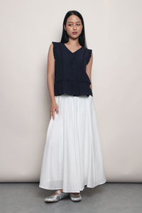 Lover’s Lane Ruffle Top Navy