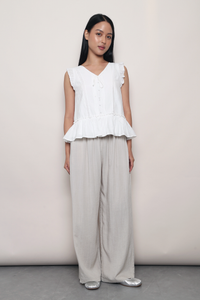 Lover’s Lane Ruffle Top White