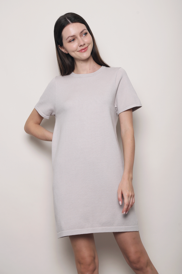 Low Key Shift Knit Dress Greige