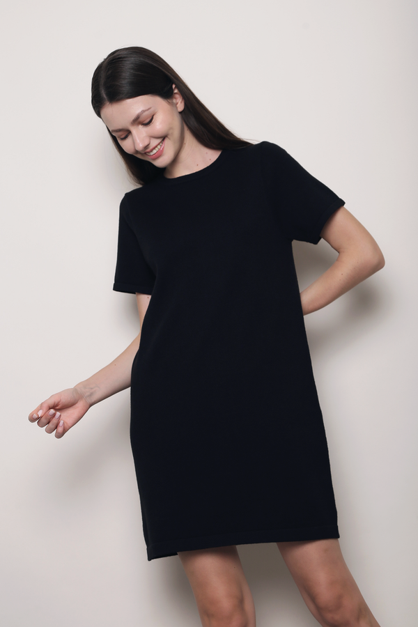 Low Key Shift Knit Dress Black