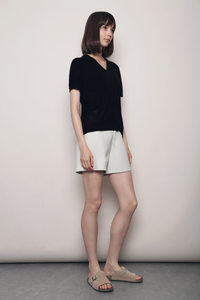 Maison Net Knit Blouse Black
