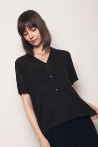 Maison Net Knit Blouse Mocha (Restock)