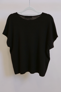 Manhattan Button Down Knit Blouse Black (Backorder)