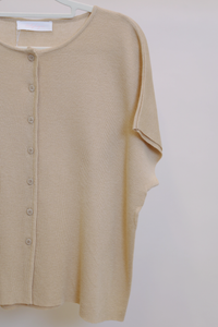 Manhattan Button Down Knit Blouse Soft Caramel (Backorder)