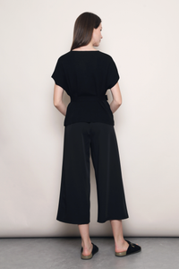 Manhattan Button Down Knit Blouse Black