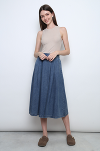 Mason Chambray Midi Skirt