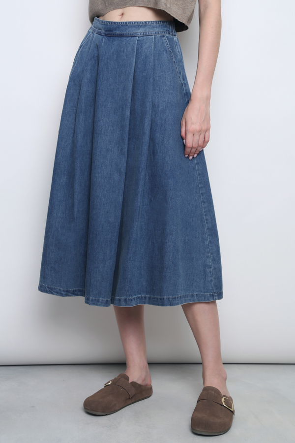 Mason Chambray Midi Skirt