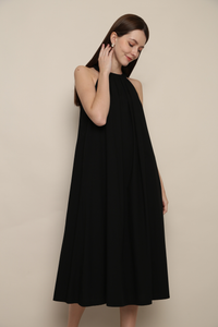 Megga Pleat Midaxi Dress Black