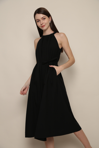 Megga Pleat Midaxi Dress Black