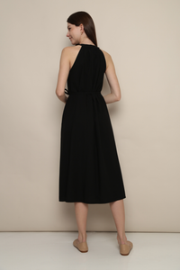 Megga Pleat Midaxi Dress Black