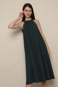 Megga Pleat Midaxi Dress Emerald