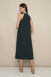 Megga Pleat Midaxi Dress Emerald