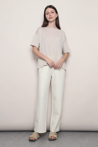 Mellow Mood Wide Neck Knit Top Malt
