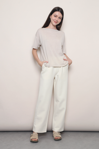 Mellow Mood Wide Neck Knit Top Malt