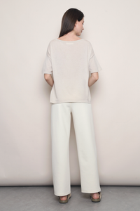 Mellow Mood Wide Neck Knit Top Malt