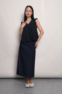 Work to Wine Midi Skirt Navy (Backorder)
