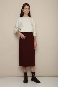 Mirae Column Skirt Burgundy