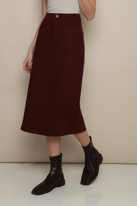 Mirae Column Skirt Burgundy