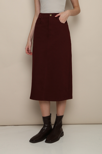 Mirae Column Skirt Burgundy